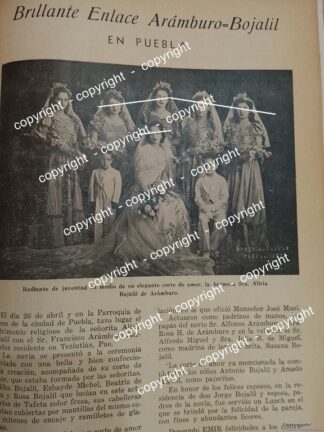 AFICHE ANTIGUO. BODA. ARAMBURO BOJALIL 1942 PUEBLA. /ASM