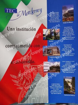 AFICHE PUBLICITARIO RETRO. TEC DE MONTERREY -ITESM 1990s /ESCUELAS