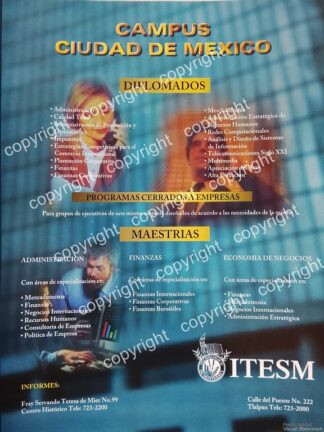 AFICHE PUBLICITARIO RETRO. TEC DE MONTERREY -ITESM 1990s