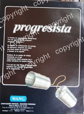 AFICHE PUBLICITARIO RETRO.  COMPUTADORAS WANG MEXICO 1991 / MUY RARO /2