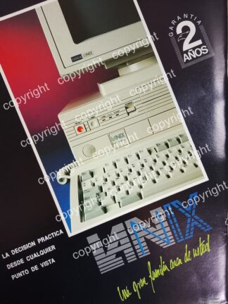 AFICHE DE PUBLICIDAD RETRO. COMPUTADORAS LANIX LLEGA A MEXICO 1991