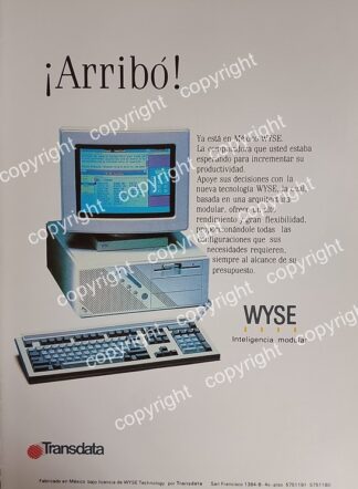 AFICHE PUBLICITARIO RETRO. COMPUTADORAS WYSE LLEGA A MEXICO 1988 /OLDWARE