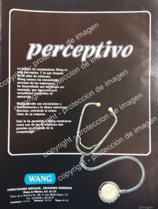 AFICHE PUBLICITARIO RETRO.  COMPUTADORAS WANG MEXICO 1991 / MUY RARO /4