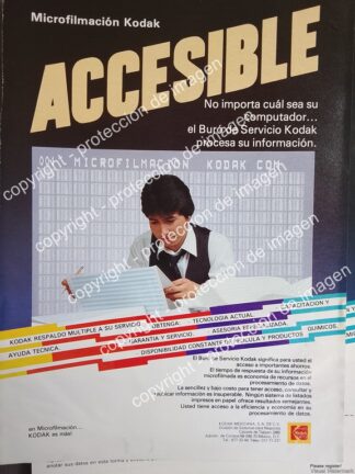 AFICHE VINTAGE ORIGINAL. MAQUINA DE MICRO FILMACION KODAK 1988 /OLDWARE 3