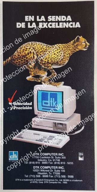 AFICHE VINTAGE ORIGINAL. COMPUTADORAS DTK /1991 /OLDWARE RARO