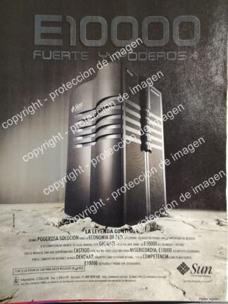 AFICHE PUBLICITARIO RETRO. SERVIDOR SUN ENTERPRISE 10000 1997 /OLDWARE