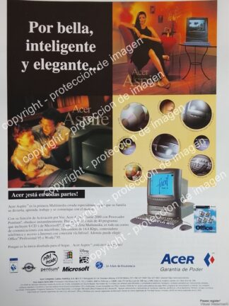 AFICHE DE PUBLICIDAD RETRO. LANZAN LA COMPUTADORA ACER ASPIRE 1995 /OLDWARE