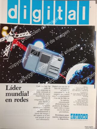 AFICHE DE PUBLICIDAD RETRO. COMPUTADORAS DIGITAL LLEGA A MEXICO 1988 N2