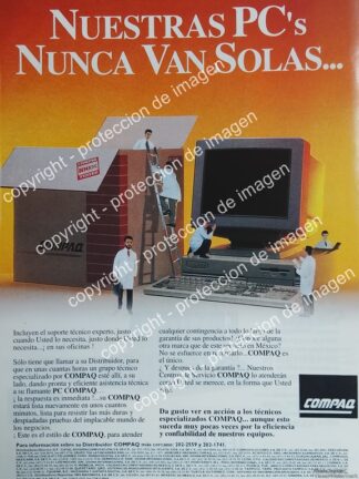 AFICHE PUBLICITARIO RETRO. LANZAN LA PC COMPAQ DESKPRO 333 1986 /2