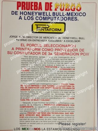 CARTEL DE PUBLICIDAD RETRO. COMPUTADORAS PRINTAFORM TRIUNFA 1988