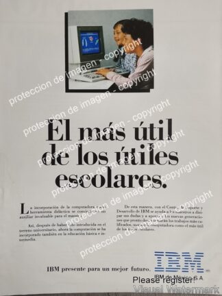 CARTEL PUBLICIDAD RETRO. COMPUTADORAS IBM PS/2 1988 / OLDWARE N3
