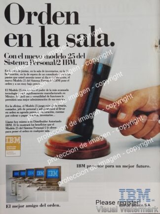 CARTEL PUBLICIDAD RETRO. COMPUTADORAS IBM PS/2 1988 / OLDWARE N2