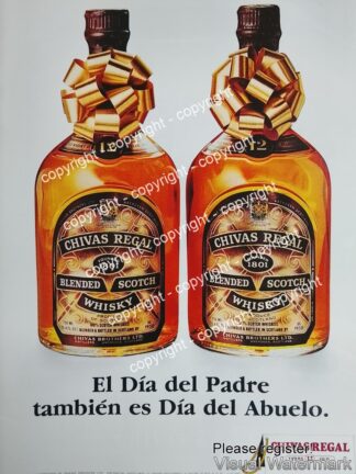 Cartel publicitario retro genuino. Whisky Chivas Regal /2