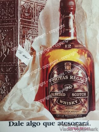 Cartel publicitario retro genuino. Whisky Chivas Regal