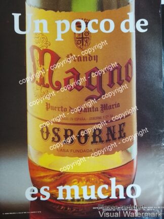 Cartel publicitario retro original Brandy Osborne Magno