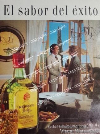Cartel publicitario original. Whisky BUCHANAS 1992
