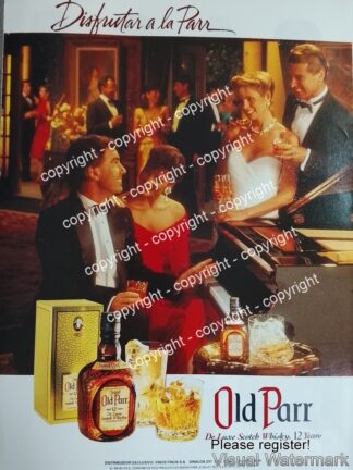 Cartel retro original. Whisky Old Parr. 1988