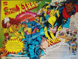 CARTEL PUBLICITARIO RETRO. PIZZA HUT Y X-MAN MARVEL COMICS 1993
