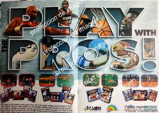 AFICHE RETRO. VIDEO JUEGOS ACCLAIM Y JUEGOS DE NBA, NFL SEGA Y GAMEBOY 1992