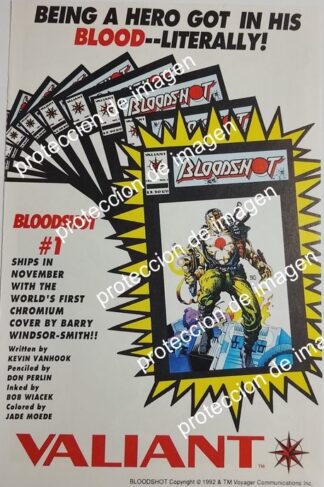 PUBLICIDAD RETRO ORIGINAL. VALIANT COMICS LANZA BLODSHOT 1992