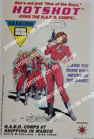 AFICHE RETRO. COMICS VALIANT PRESENTA. HOTSHOT 1992