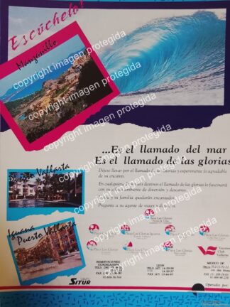 AFICHE PUBLICITARIO RETRO. HOTELES PLAZA LAS GLORIAS, GRUPO SIDEK S.A. VARIOS ESTADOS 1991