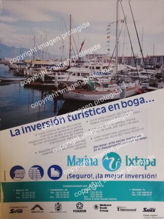 AFICHE PUBLICITARIO RETRO. NACE LA COLONIA. MARINA IXTAPA 1991 GRUPO SETUR