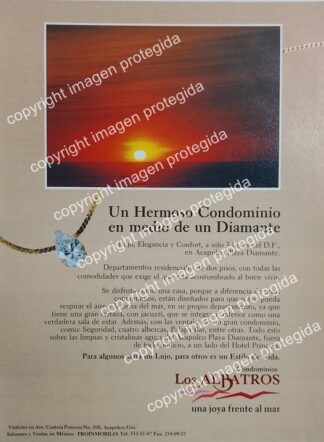 PUBLICIDAD RETRO. CONDOMINIOS LOS ALBATROS, ACAPULCO 1990s /BIENES RAICES / RARO