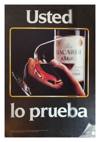 Cartel publicitario retro RON BACARDI 1992