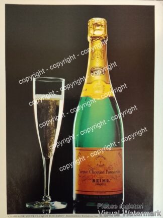 Cartel de publicidad retro VINOS CHAMPAGNE REIMS 1979