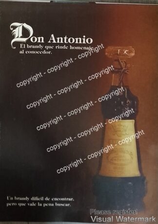 Cartel de publicidad retro BRANDY DON ANTONIO 1979