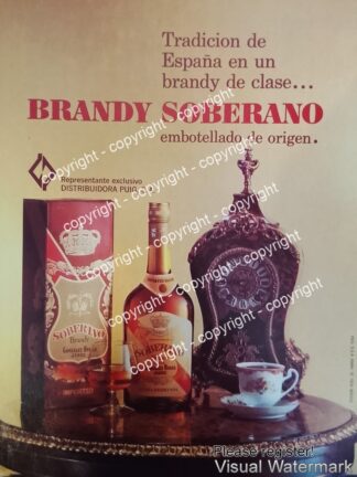 Cartel de publicidad retro BRANDY SOBERANO 1979