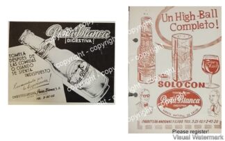 Publicidad antigua Agua mineral Peña blanca 1950s