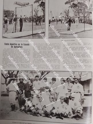 NOTA DE PRENSA ANTIGUA. DEPORTES EN ESCUELA DE AGRICULTURA ( U.A. CHAPINGO) 1912
