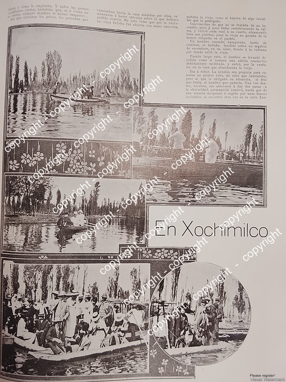 AFICHE ANTIGUO. MIEMBROS DEL CLUB ALEMAN EN XOCHIMILCO 1912 ASM