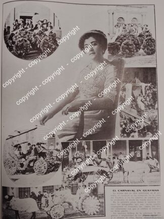 AFICHE ANTIGUO. LILY MARTINES BUSTAMANTE Y EL CARNAVAL DE GUAYMAS, SONORA 1912 /FESTIVALES