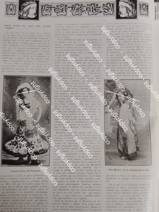 NOTA DE PRENSA ANTIGUA. LA ACTRIZ ACACIA GUERRA Y MAS 1912 / ARTISTAS