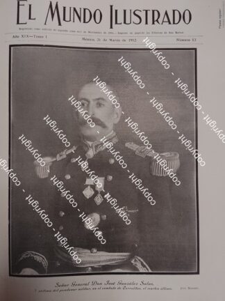 AFICHE ANTIGUO. MUERE EL GENERAL. JOSE GONZALEZ SALAS. 1912 MILITARES