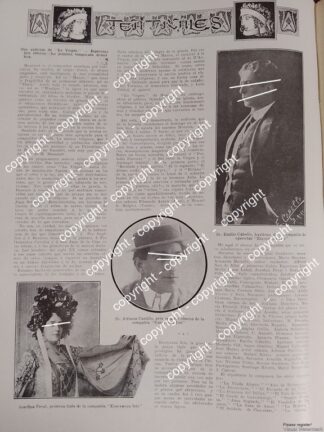 AFICHE ANTIGUO. CANTANTE EMILIO CABELLO, JOSEFINA PERAL, OPERA 1912 /ARTISTAS