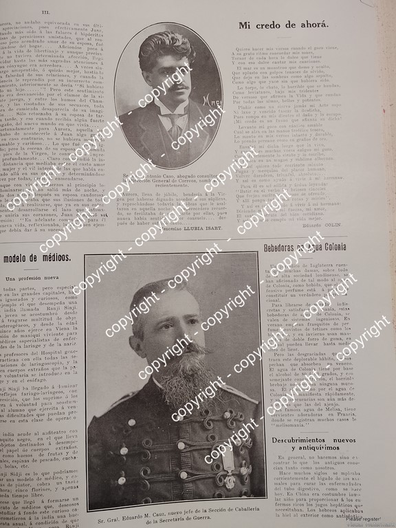 AFICHE ANTIGUO. NOTAS. GENERAL. EDUARDO M. CAUZ Y ANTONIO CASO 1912 /POLITICOS