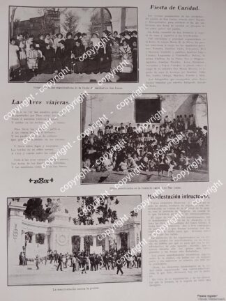 NOTA DE PRENSA ANTIGUA. FIESTA INFANTIL TACUBA Y AZCAPOTZALCO 1912 /LDM