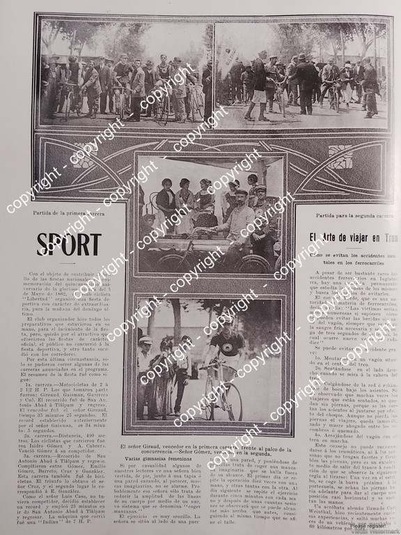 AFICHE ANTIGUO. CARRERA DE BICICLETAS D.F 1912 /DEPORTES