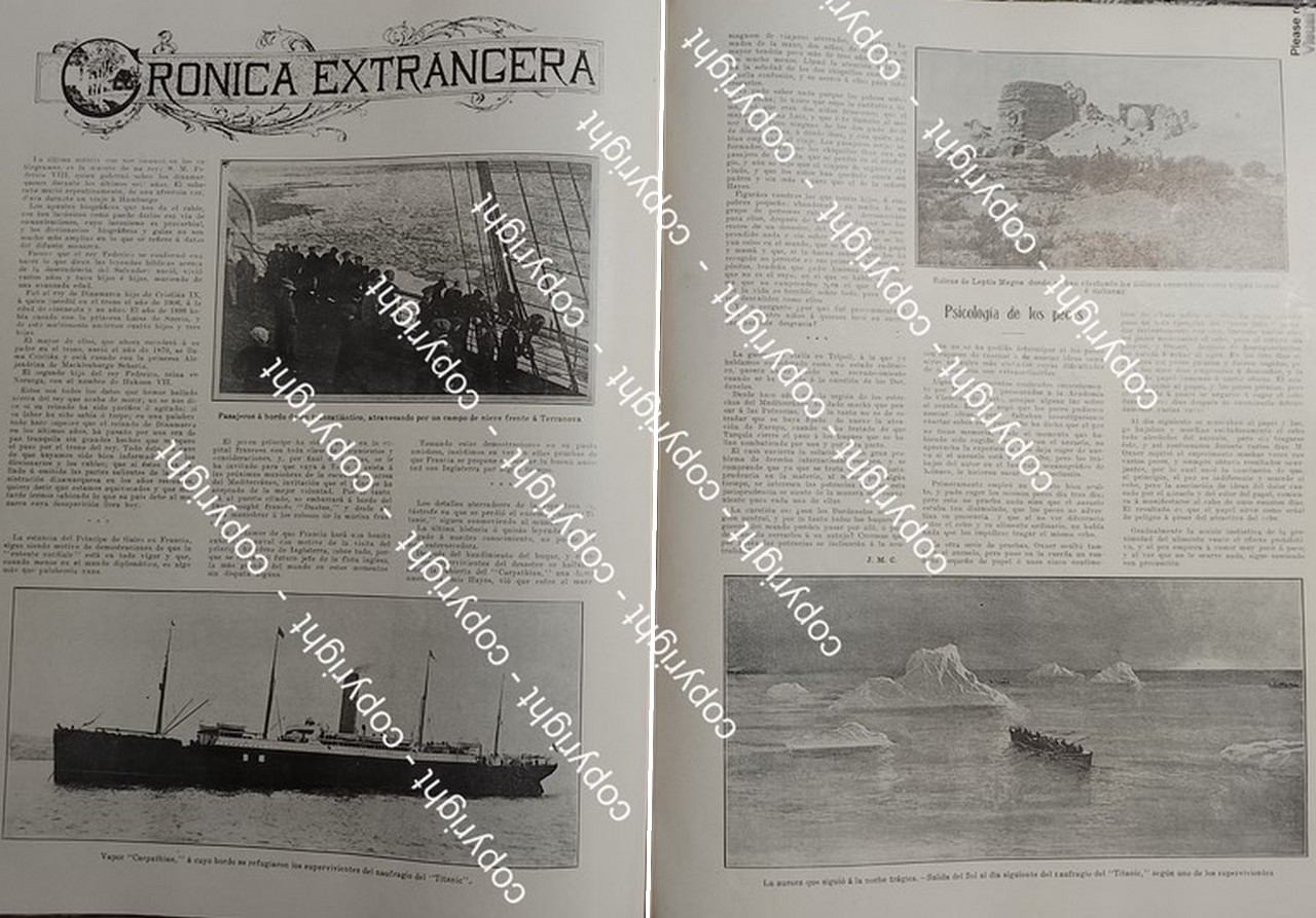 AFICHE ANTIGUO. HUNDIMIENTO DEL TITANIC 1912 /NAUFRAGIOS HISTORICOS