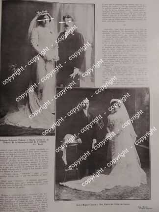 AFICHE ANTIGUO. NOTA. BODA. CARAZA DEL VILAR Y OTROS 1912 ASM