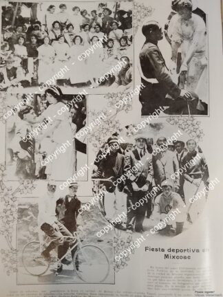 AFICHE ANTIGUO. FIESTA DEPORTIVA EN MIXOCAC 1912 LDM
