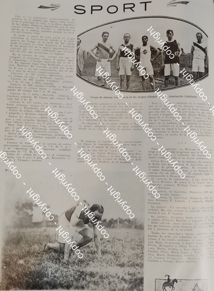 AFICHE ANTIGUO. ATLETAS DE LA YMCA 1912 ASOCIACION DE JOVENES CRISTIANOS