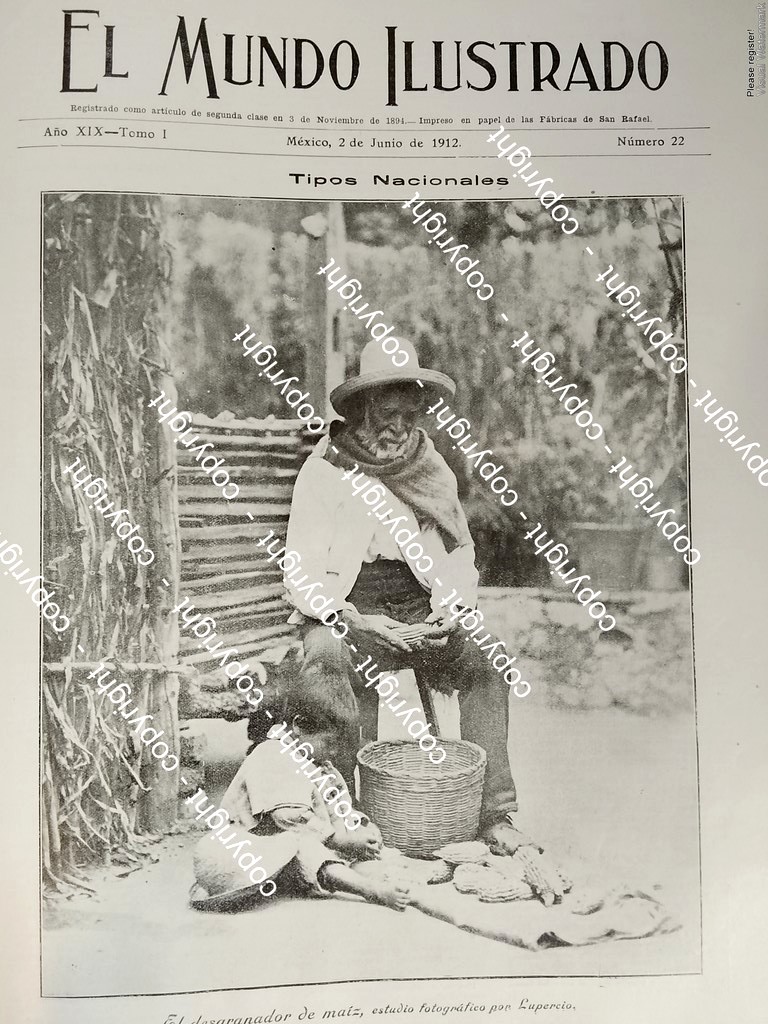 PORTADA ANTIGUA. DE JOSE Ma. LUPERCIO, EL DESGRANADOR DE MAIZ 1912 FOTOGRAFOS ldm