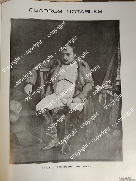 LITOGRAFIA ANTIGUA. NAPOLEON BONAPARTE. DE_ INGRES . 1912