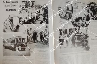 AFICHE ANTIGUO. FRANCISCO I. MADERO INAUGURA EL TRANVIA EN IZTAPALAPA 1912 LDM