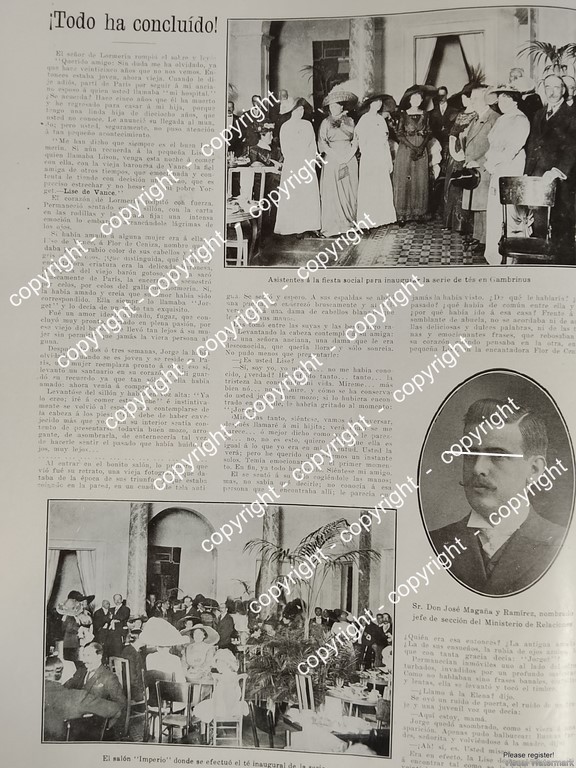 AFICHE ANTIGUO. CAFETERIA GAMBRINUS Y JOSE MAGAÑA RODRIGUEZ 1912